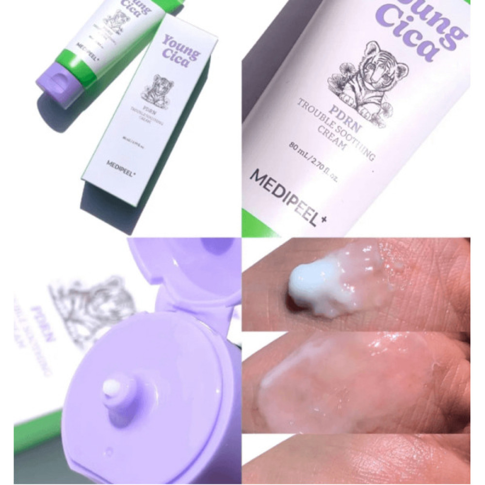 Заспокійливий крем для обличчя з центеллою та PDRN - Medi-Peel Young Cica PDRN Trouble Soothing Cream фото 3