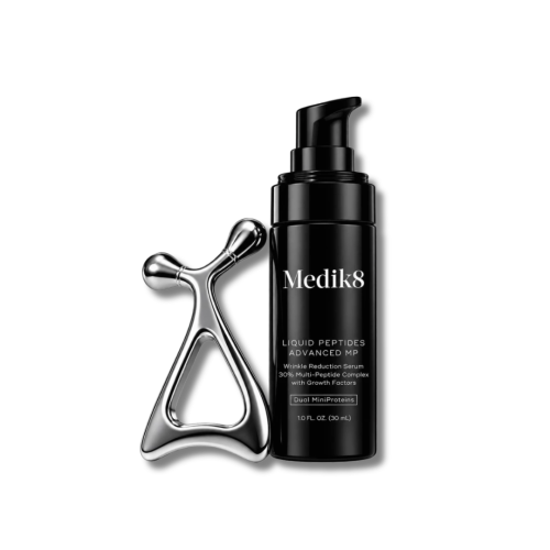 Набор с инновационной сывороткой и массажером для лица - Medik8 Liquid Peptides Advanced MP+ Kit фото