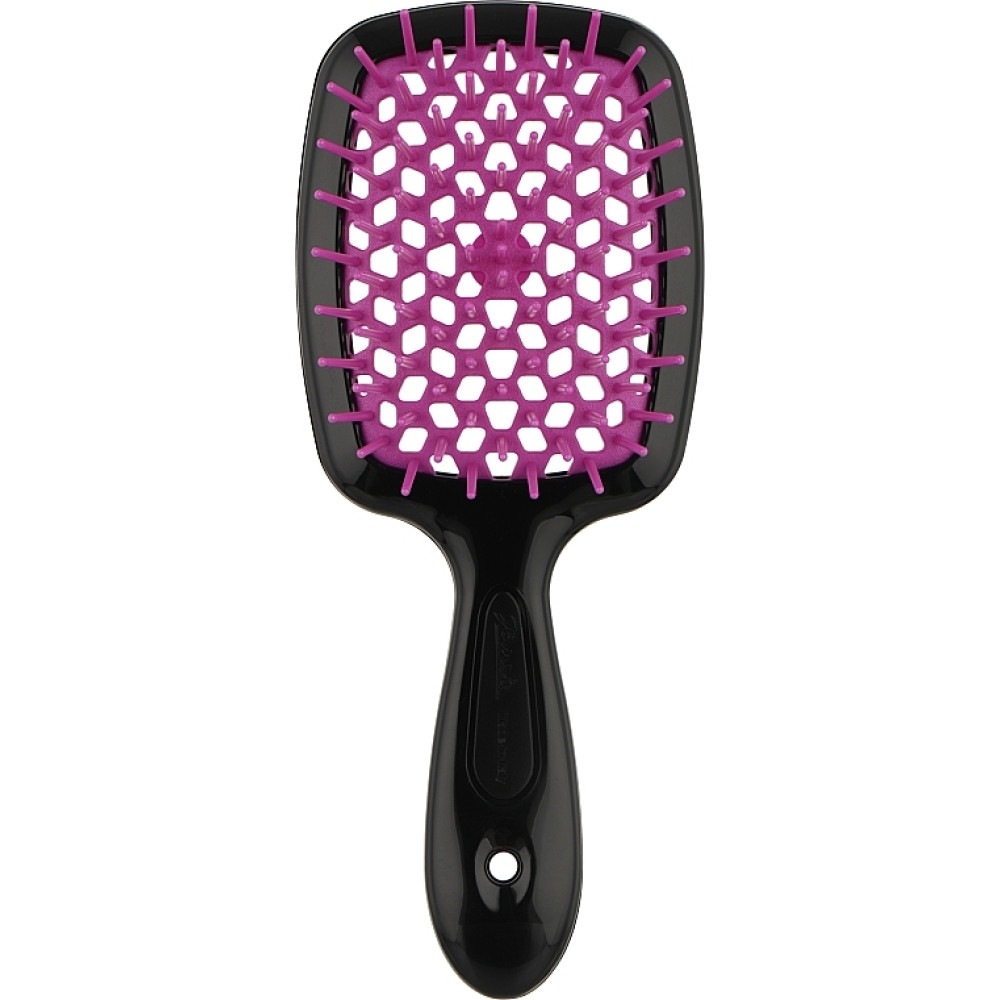 Маленькая расческа для волос чёрная с фиолетовой серединкой - Janeke Small Superbrush