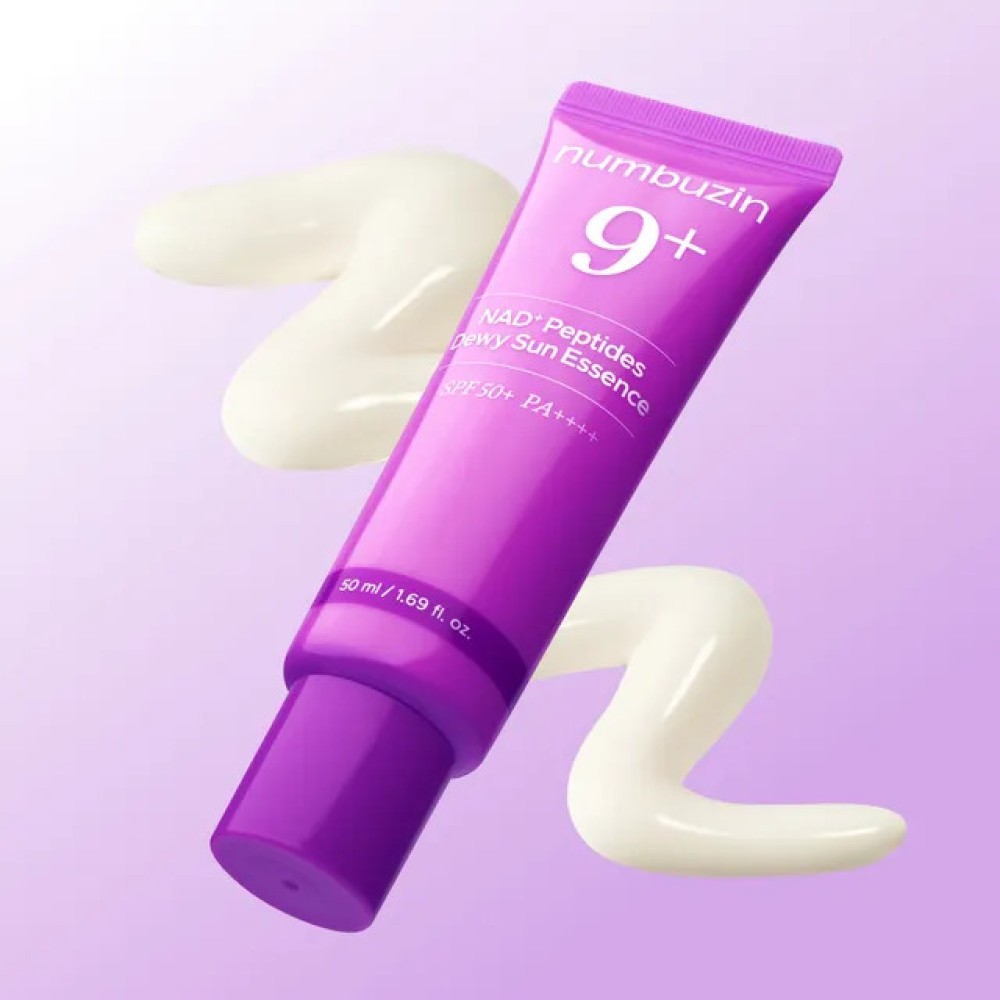 Антивікова сонцезахисна есенція з ефектом сяйва - Numbuzin No.9 NAD+ Peptides Dewy Sun Essence фото 3