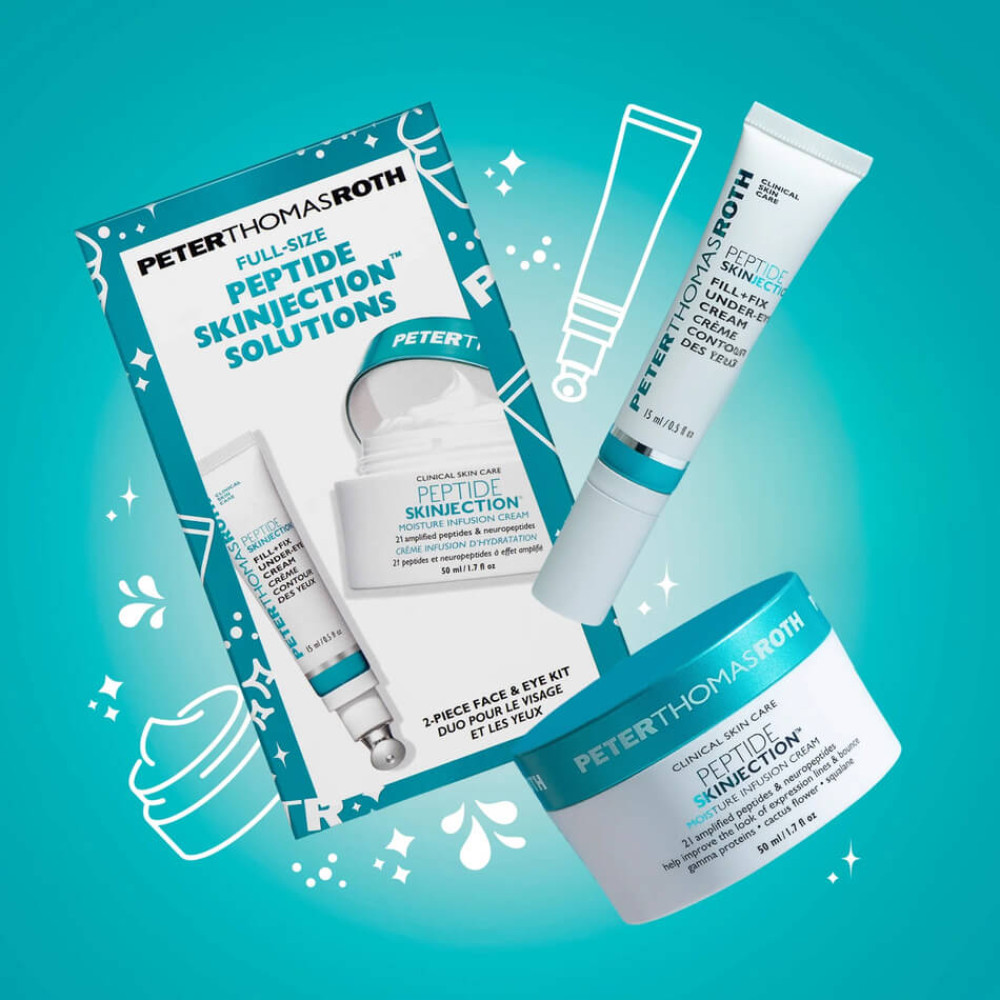 Повнорозмірний набір для комплексного антивікового догляду - Peter Thomas Roth Full-Size Peptide Skinjection 2-Piece Kit Face & Eye Kit фото 2