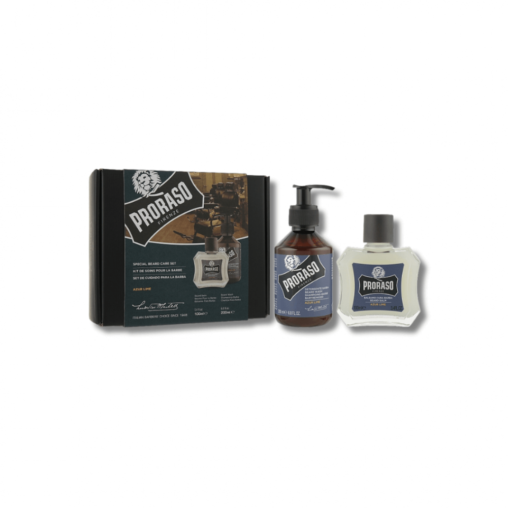Набор для бороды - Proraso Duo Pack Beard Balm+ Shampoo Azur Lime - Фото 1