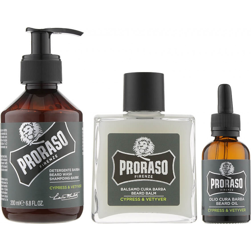 Набір для догляду за бородою - Proraso Metal Box Beard Care Cypress & Vetyver фото 2