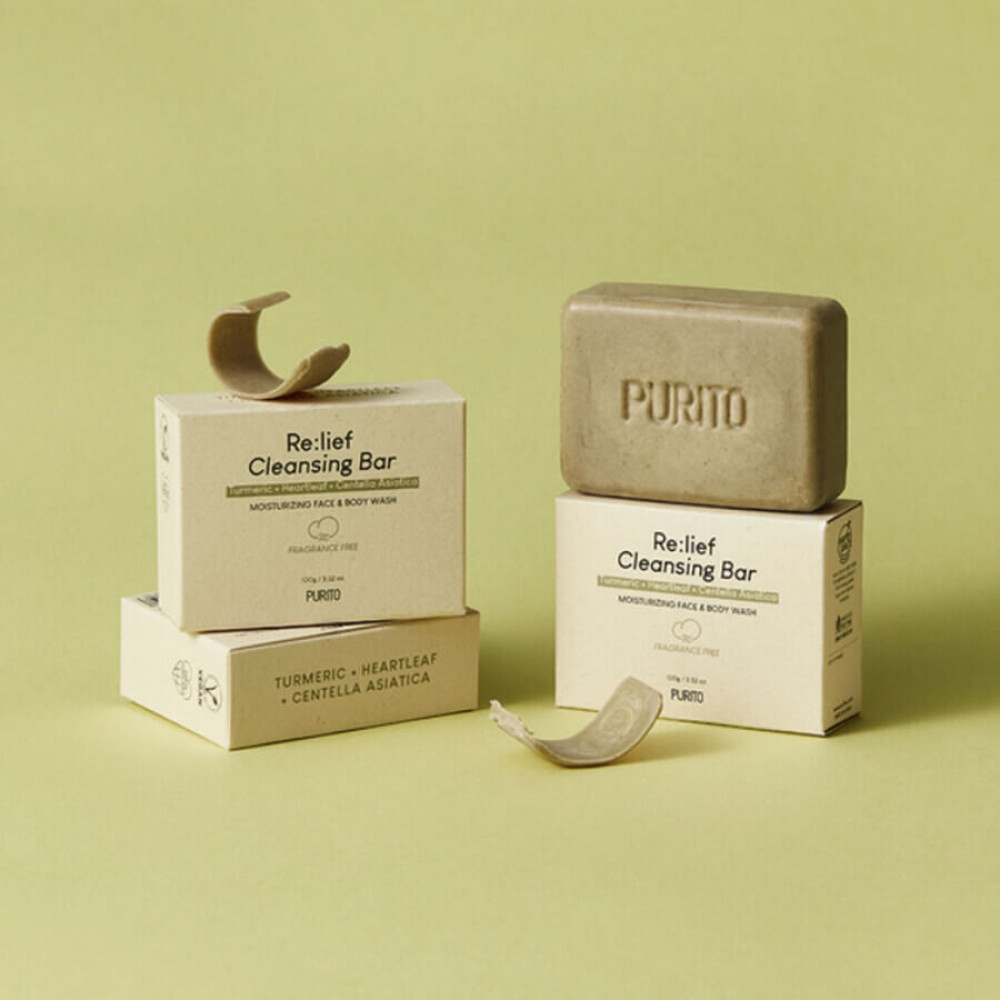 Мило для очищення шкіри заспокійливе - Purito Re:lief Cleansing Bar  фото 2