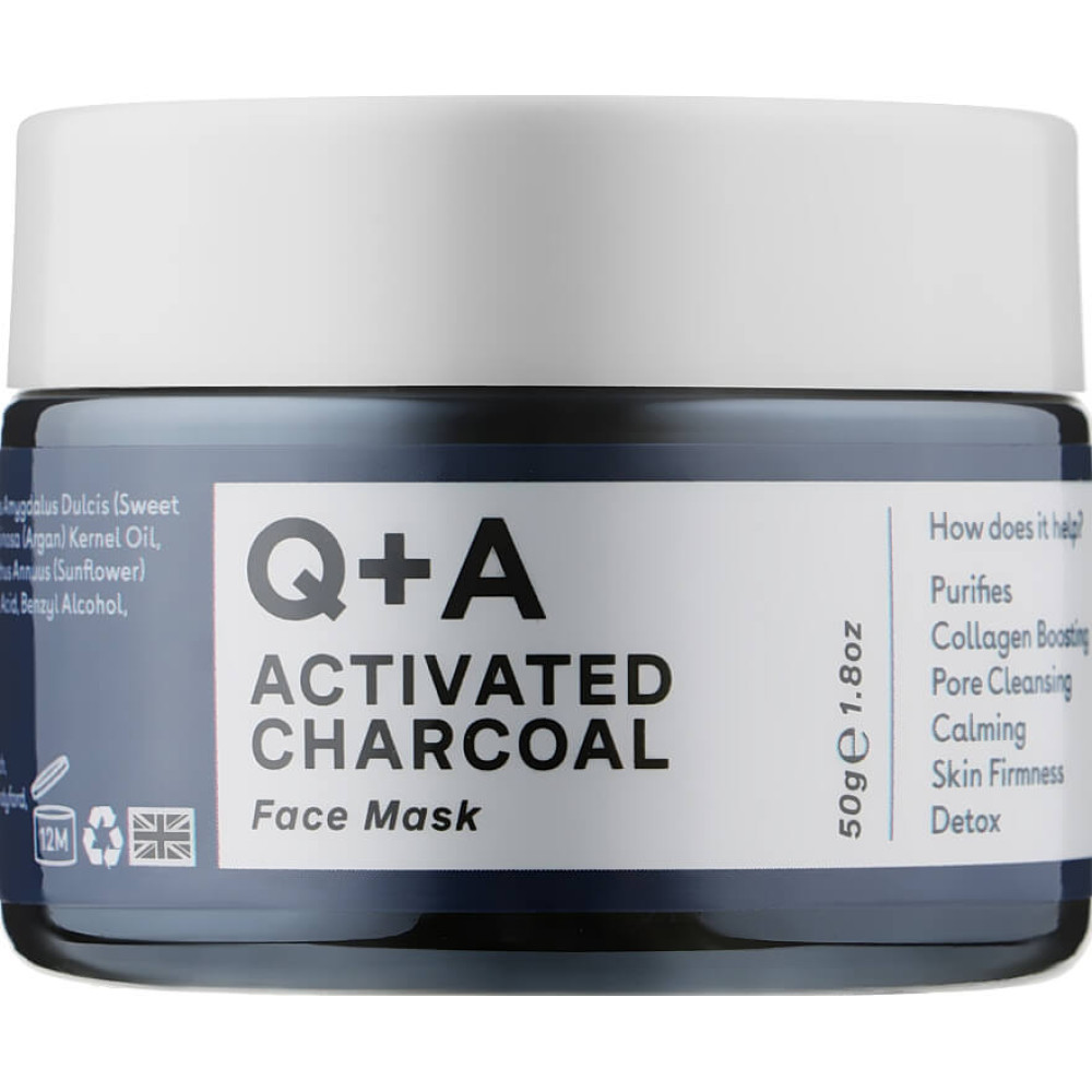 Маска для лица "детокс" с активированным углем - Q+A Activated Charcoal Face Mask фото 2