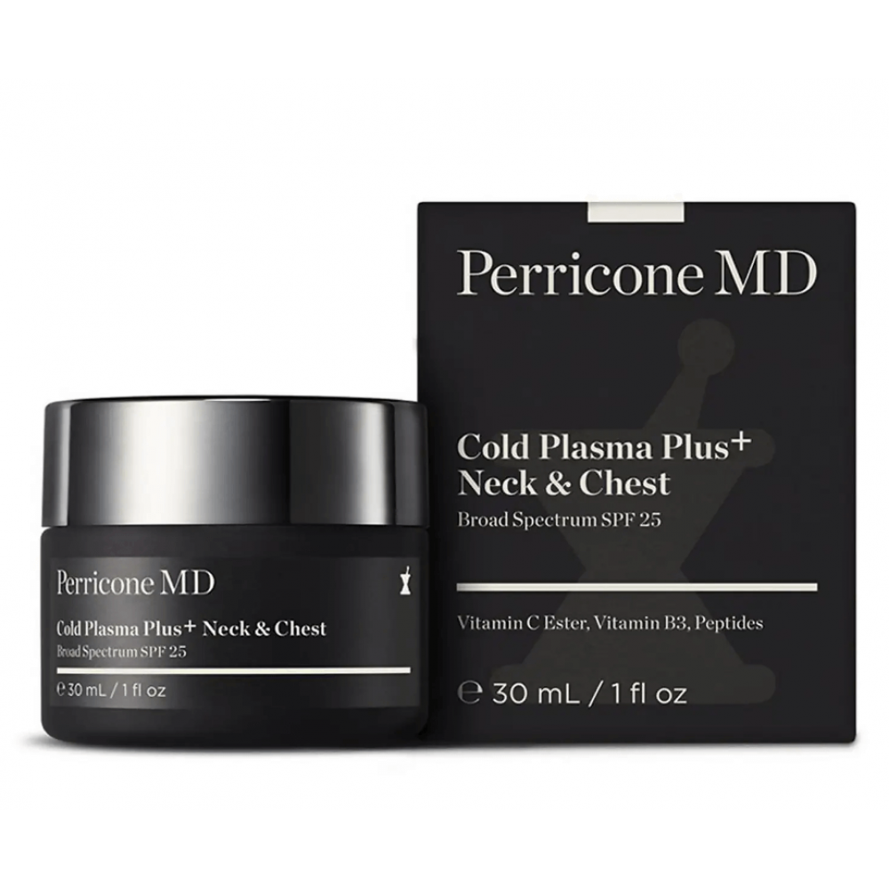 Антивіковий крем-сироватка для шиї та грудей з широким спектром SPF 25 - Perricone MD Cold Plasma + Neck & Chest - Фото 1