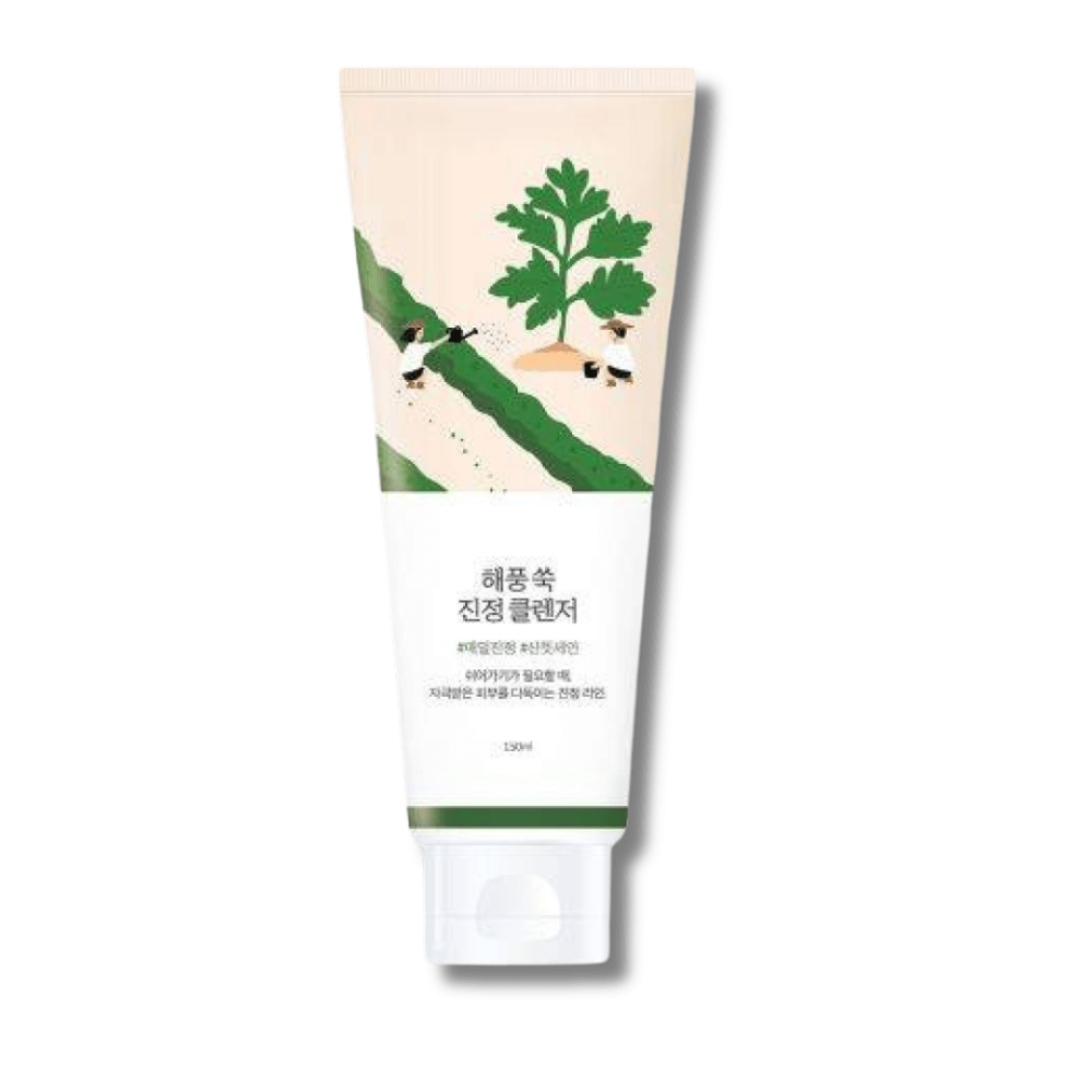 Заспокійлива очищуюча пінка з морським полином - Round Lab Mugwort Calming Cleanser - Фото 1