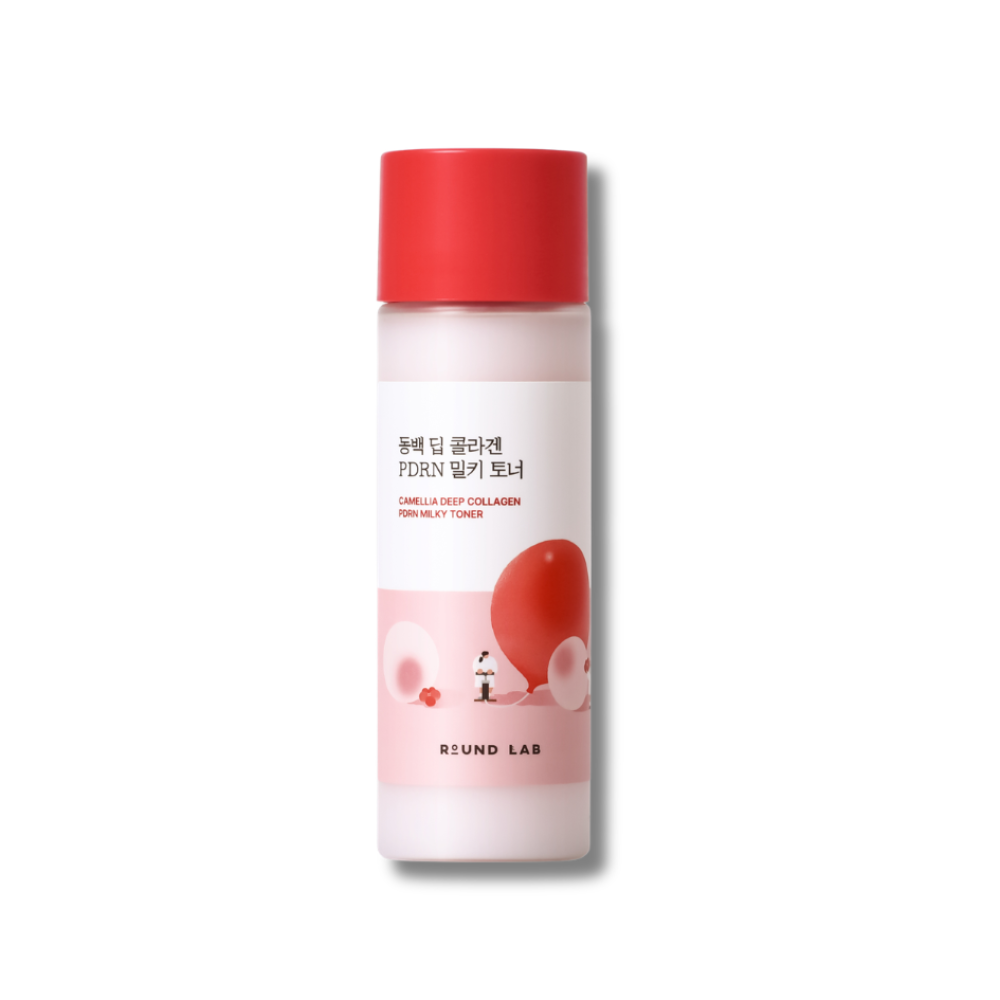 Молочковий тонер - Round Lab Camellia Deep Collagen PDRN Milky Toner - Фото 1