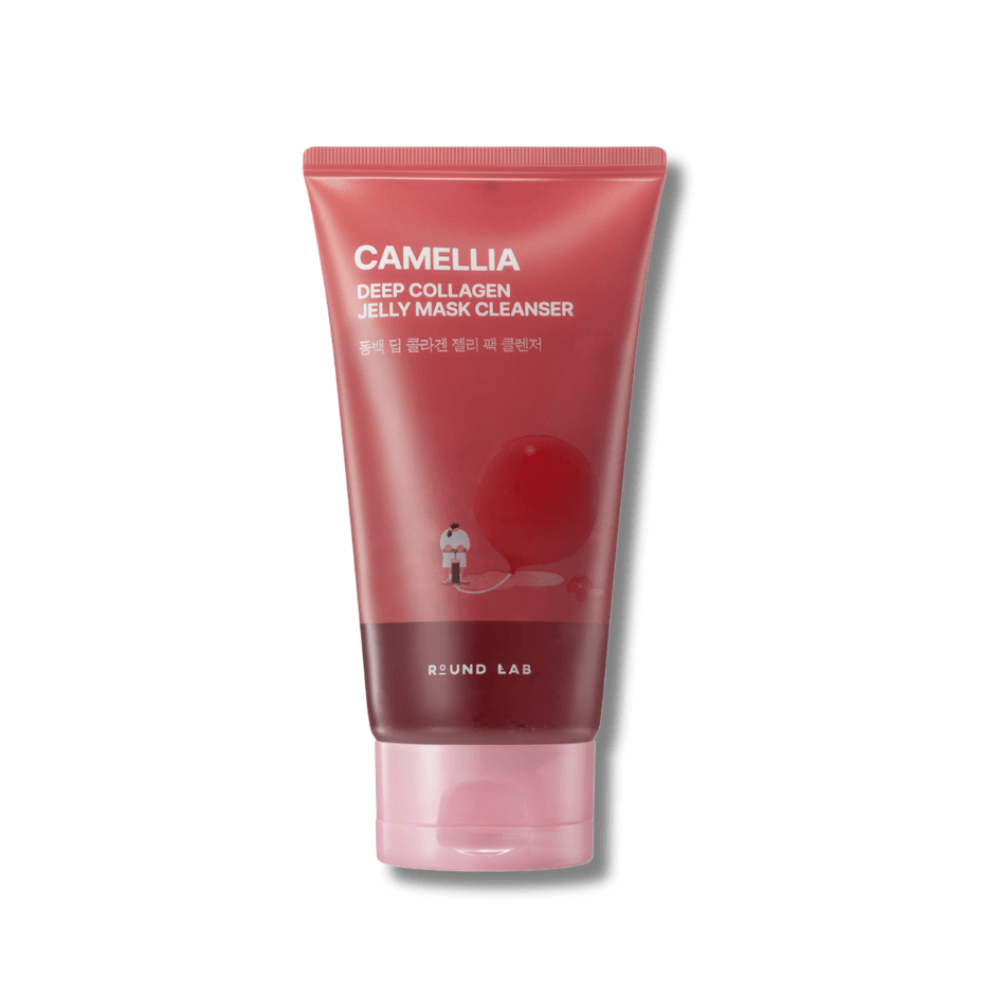 Очищувальна гель-маска з екстрактом камелії та колагеном - Round Lab Camellia Deep Collagen Jelly Mask Cleanser - Фото 1