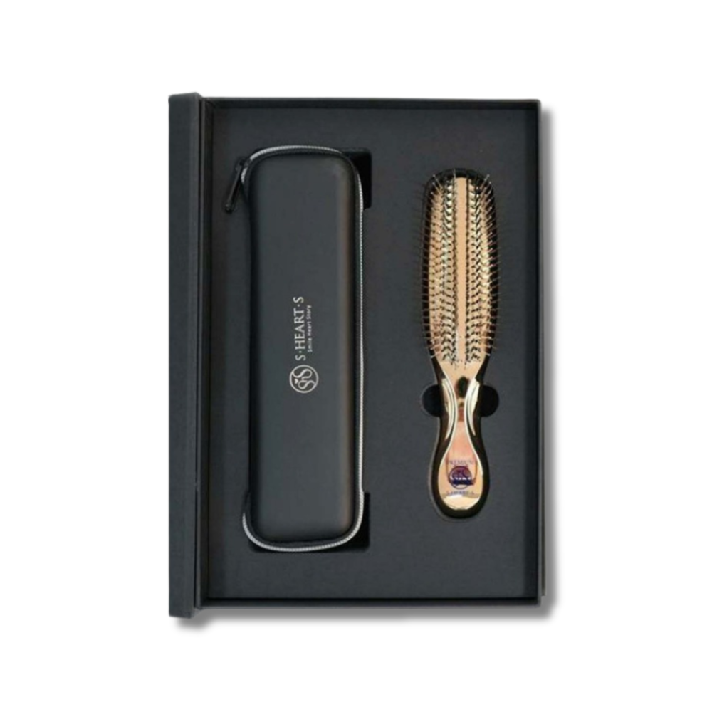 Расческа для волос "Pink Gold" в подарочном боксе с чехлом для хранения - S-Heart-S World Premium Gold Long Gift Box - Фото 1