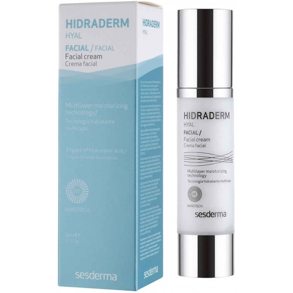 Зволожуючий крем для обличчя - SeSDerma Hidraderm Hyal Facial Cream - Фото 1