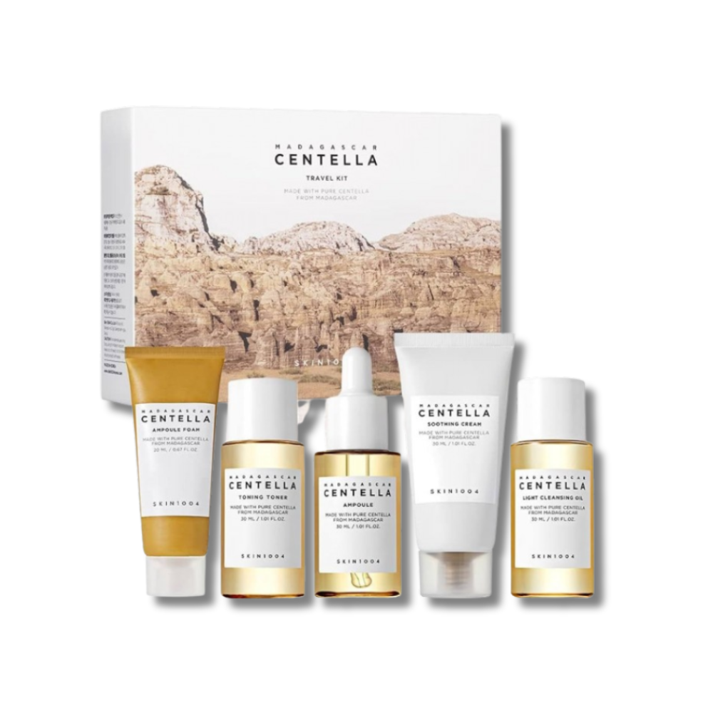 Набір мініатюр для обличчя з центеллою - Skin 1004 Madagascar Centella Travel Kit Renewed - Фото 1