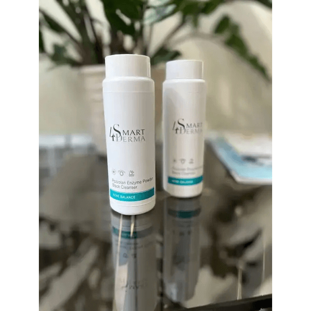 Ензимна пудра з вулканічним пилом - Smart4Derma Pozzolan Enzyme Powder Black Cleanser фото 2