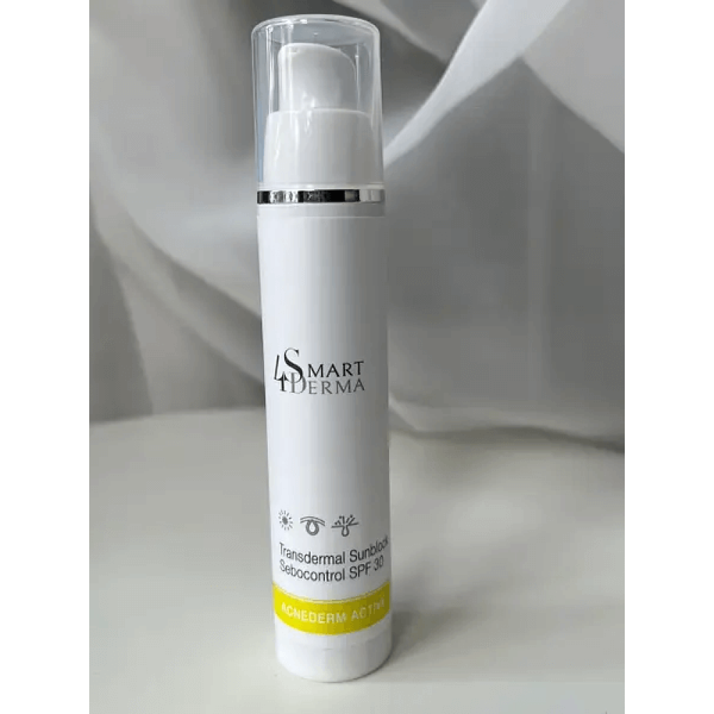 Лечебный солнцезащитный крем для проблемной кожи SPF 30 - Smart4Derma Transdermal Sunblock Sebocontrol Cream SPF 30 фото 2