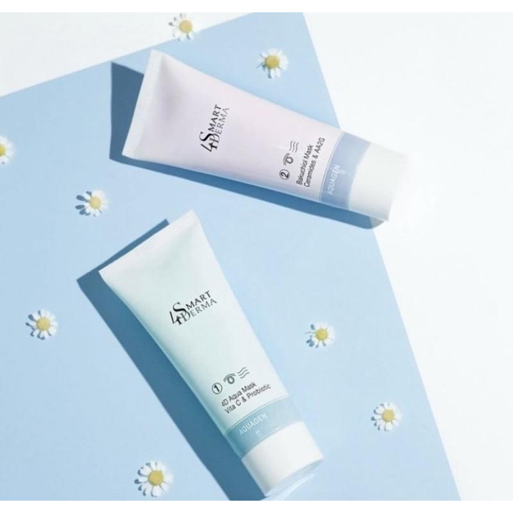 Передова 2-х етапна маска для інтенсивного зволоження - Smart4Derma 4D Aqua Mask + Bakuchiol Mask 75ml+75ml фото 2