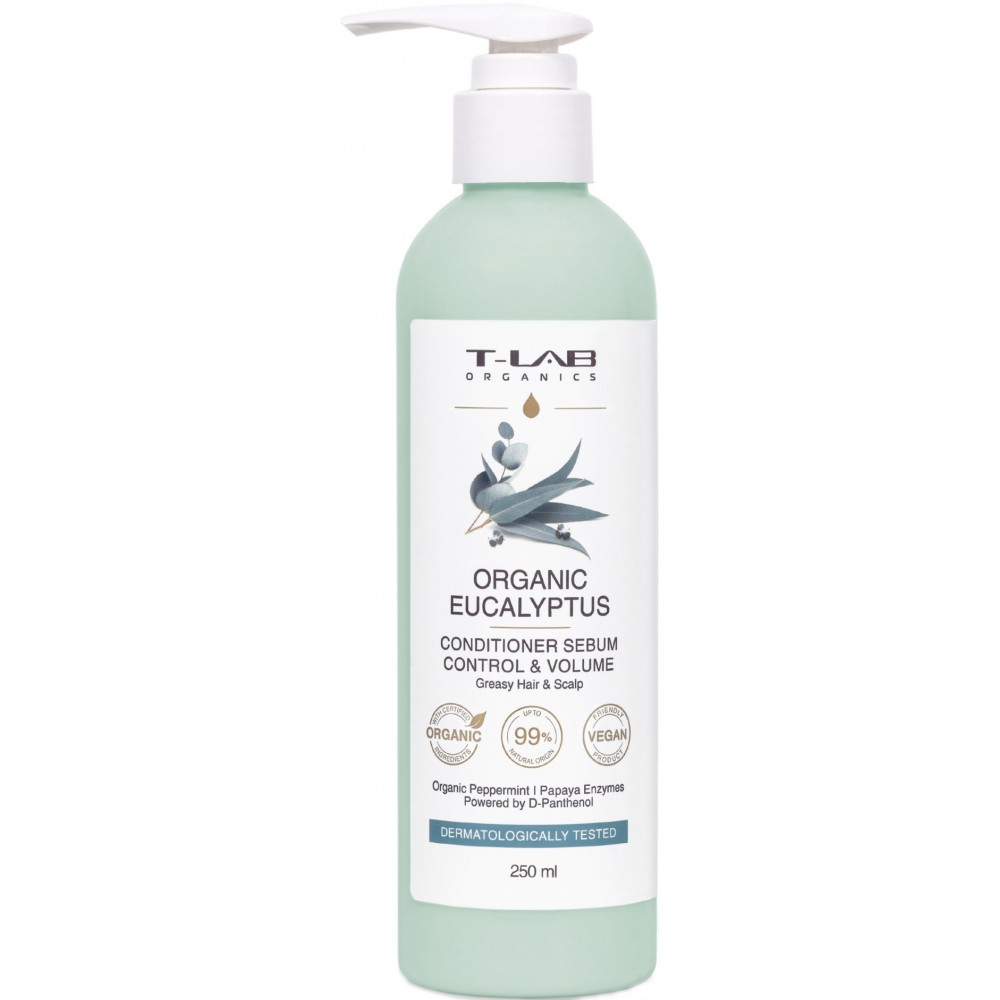 Кондиционер для жирных волос - T-LAB Organic Eucalyptus Sebum Control & Volume Conditioner