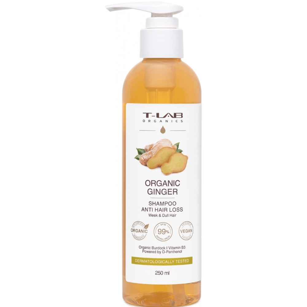 Шампунь для ослабленных и тусклых волос - T-LAB Organic Ginger Anti-Hair Loss Shampoo - Фото 1