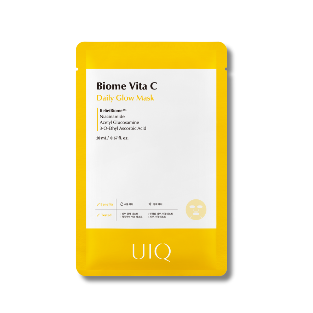 Осветляющая тканевая маска с витамином C - UIQ Biome Vita C Daily Glow Mask - Фото 1
