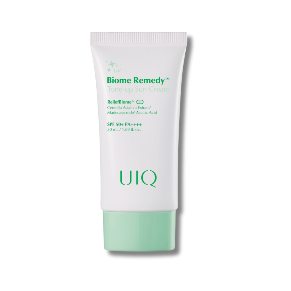 Солнцезащитный крем с зеленым тоном - UIQ Biome Remedy Tone-up Sun Cream Green - Фото 1