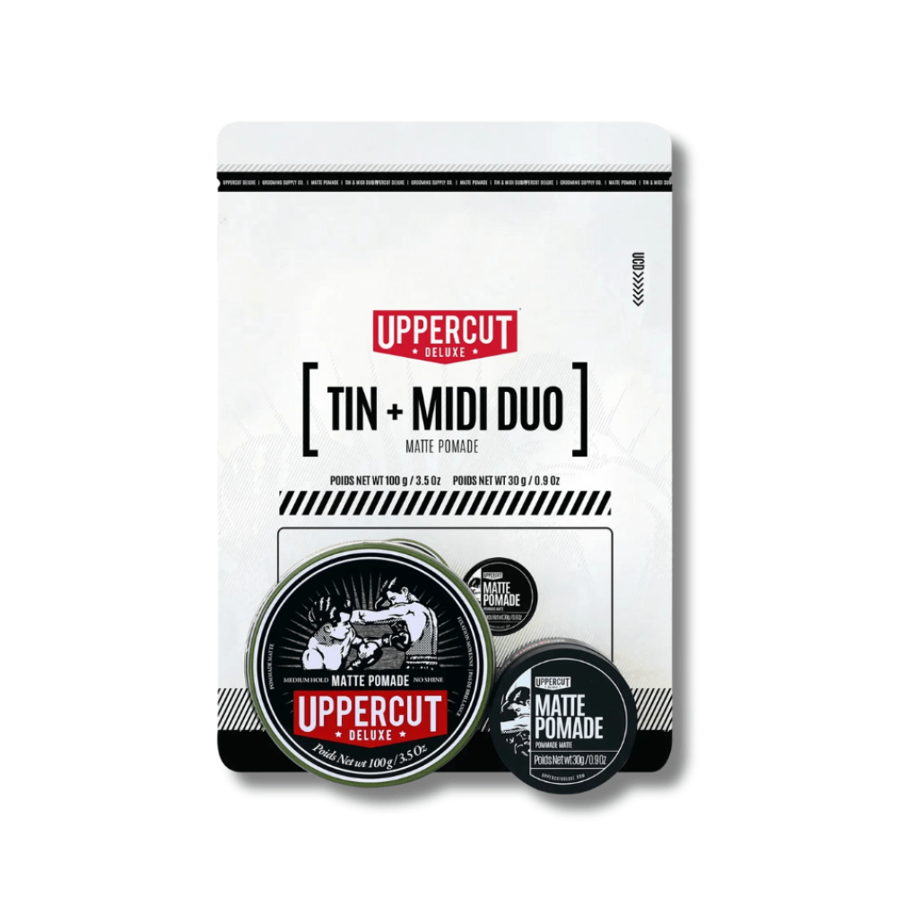 Подарунковий набір - Uppercut Deluxe Tin & Midi Duo Matte Pomade