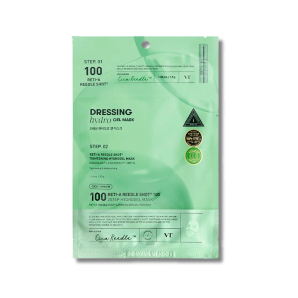 Зміцнювальна гідрогелева маска з ретинолом 2-х етапна - VT Cosmetics Reti-A Reedle Shot 100 2 Step Hydrogel Mask - Фото 1
