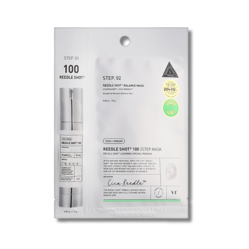 Зміцнювальна тканинна маска для обличчя - VT Cosmetics Reedle Shot 100 2 Step Mask фото