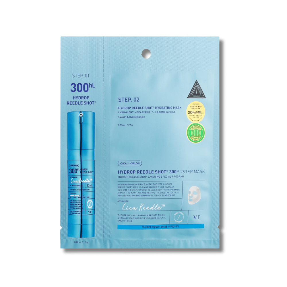 Зволожуюча двоетапна маска з мікроголками для обличчя - VT Cosmetics Hydrop Reedle Shot 300hL 2Step Mask
