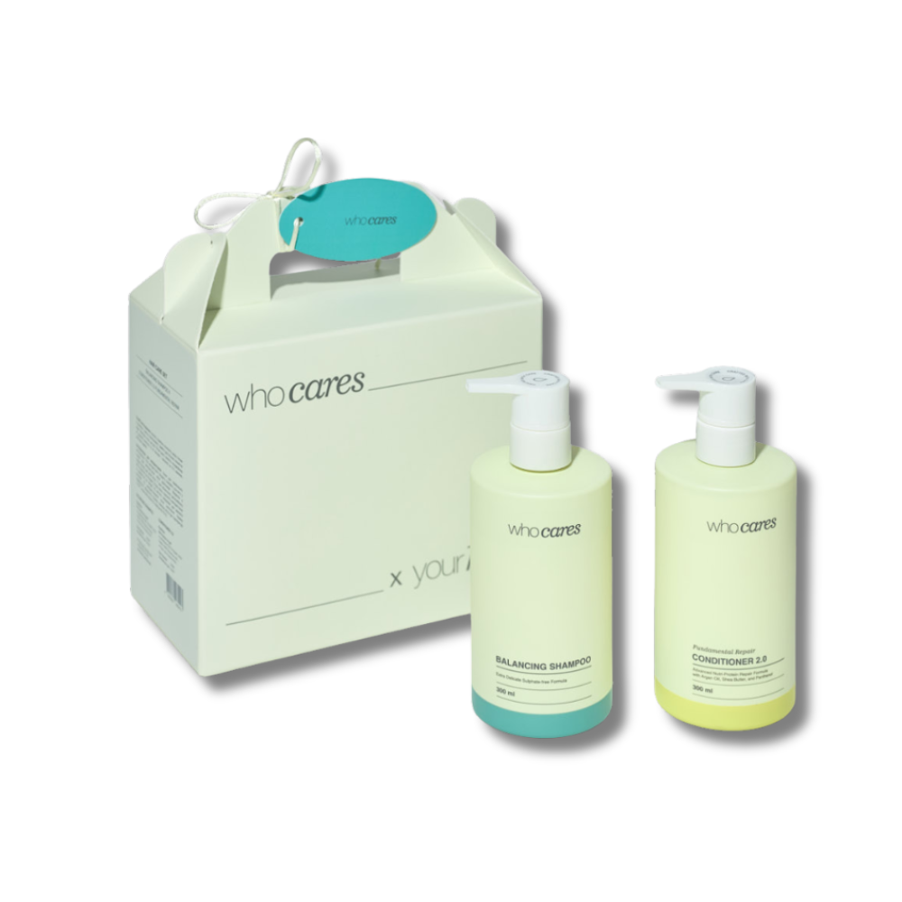Набір засобів для волосся - Who Cares Hair Care Set Balancing Shampoo x Conditioner 2.0 - Фото 1