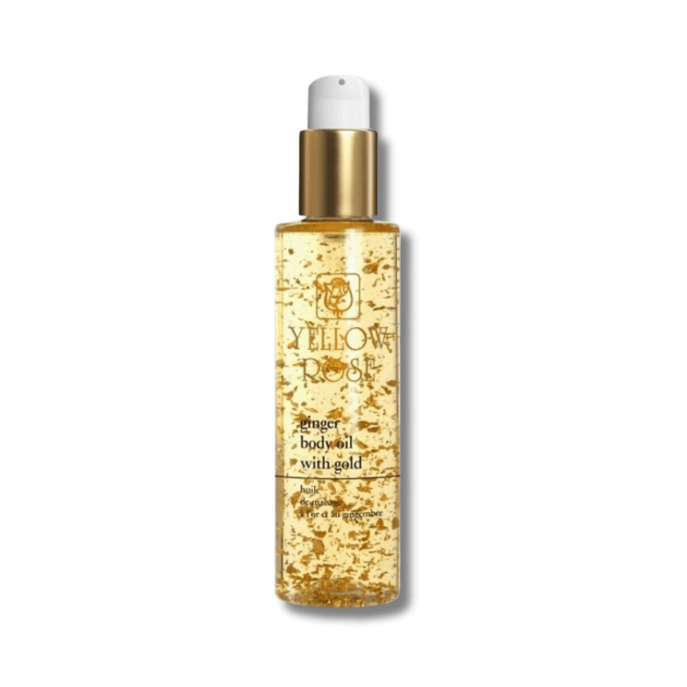 Массажное масло с золотом и имбирем - Yellow Rose Body Massage Oil Ginger Gold - Фото 1