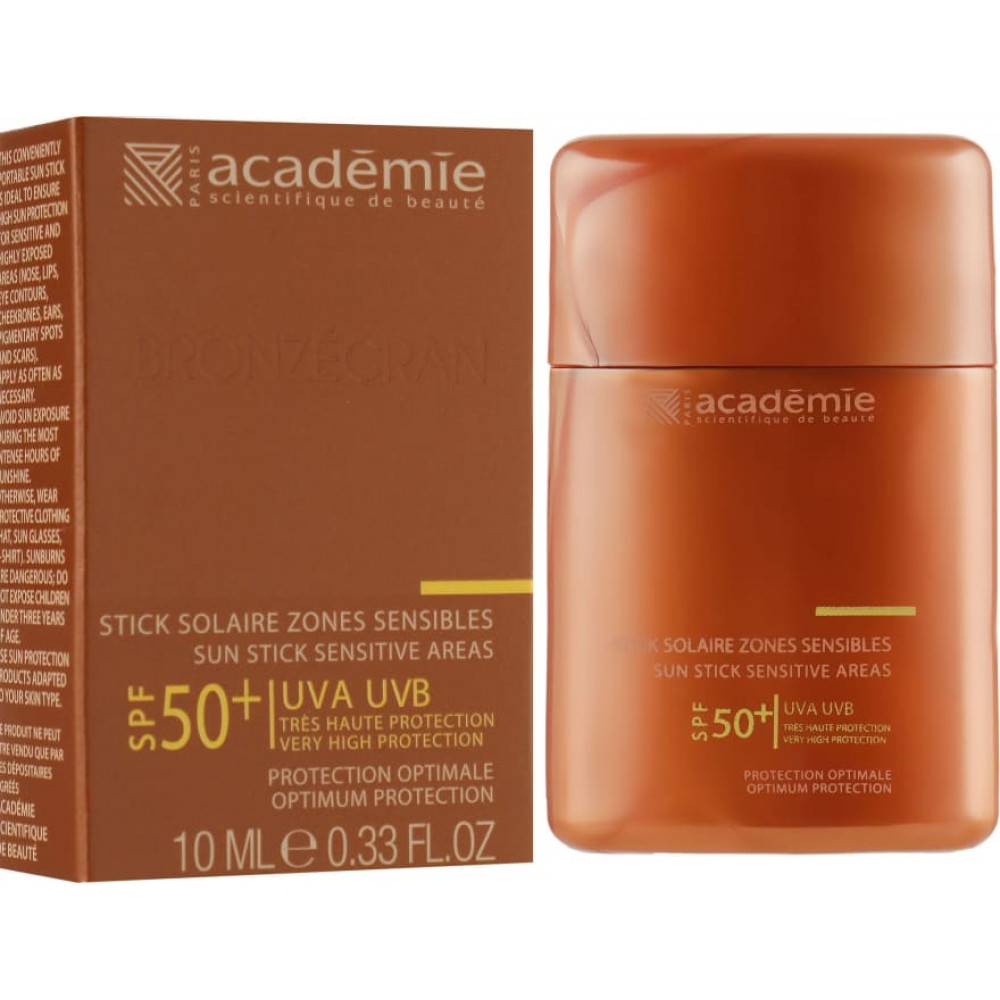 Захисний олівець для чутливих зон SPF 50 - Academie Sun Stick Sensitive Areas - Фото 1