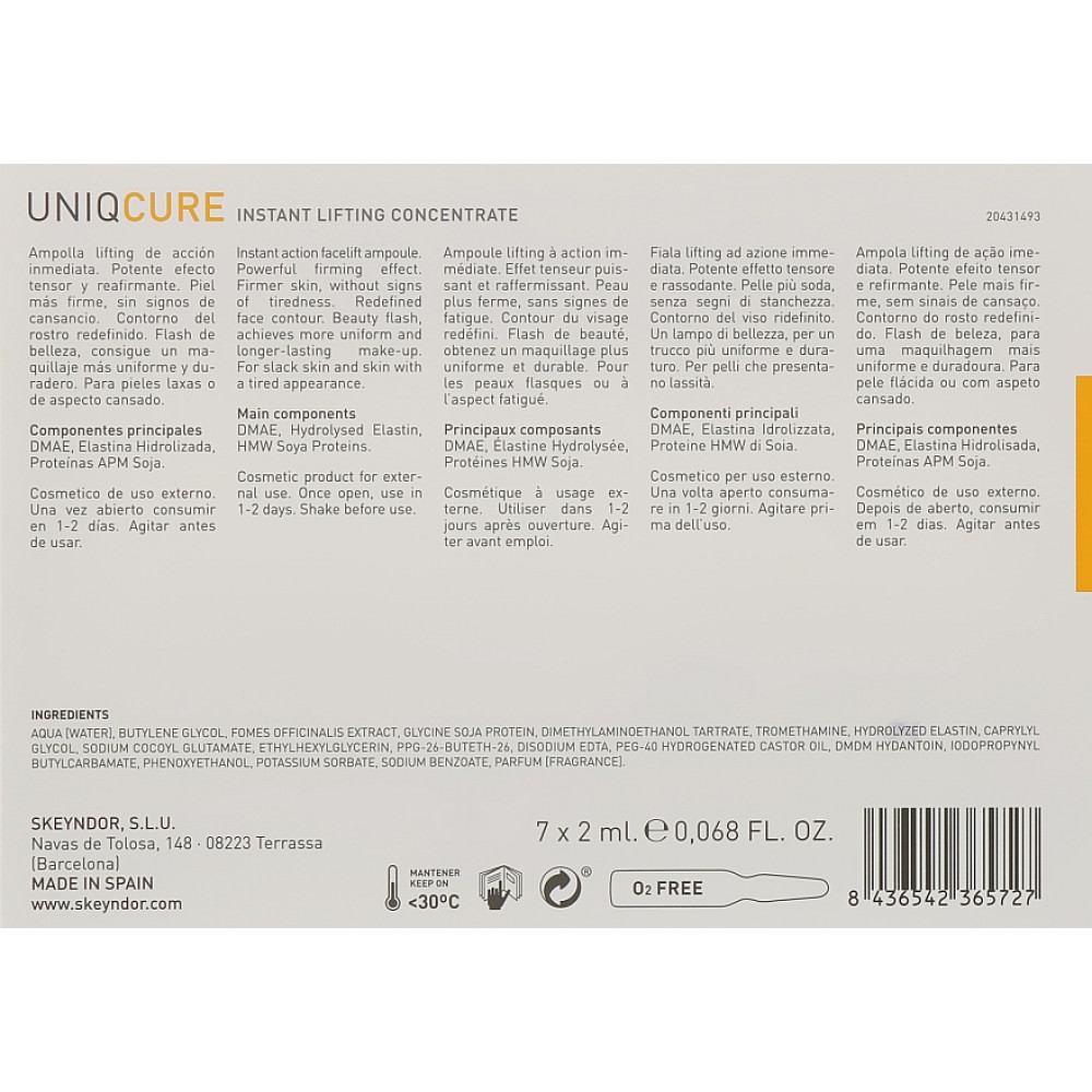 Активний ліфтинговий концентрат з ДМАЕ - Skeyndor Uniqcure Instant Lifting concentrate фото 3