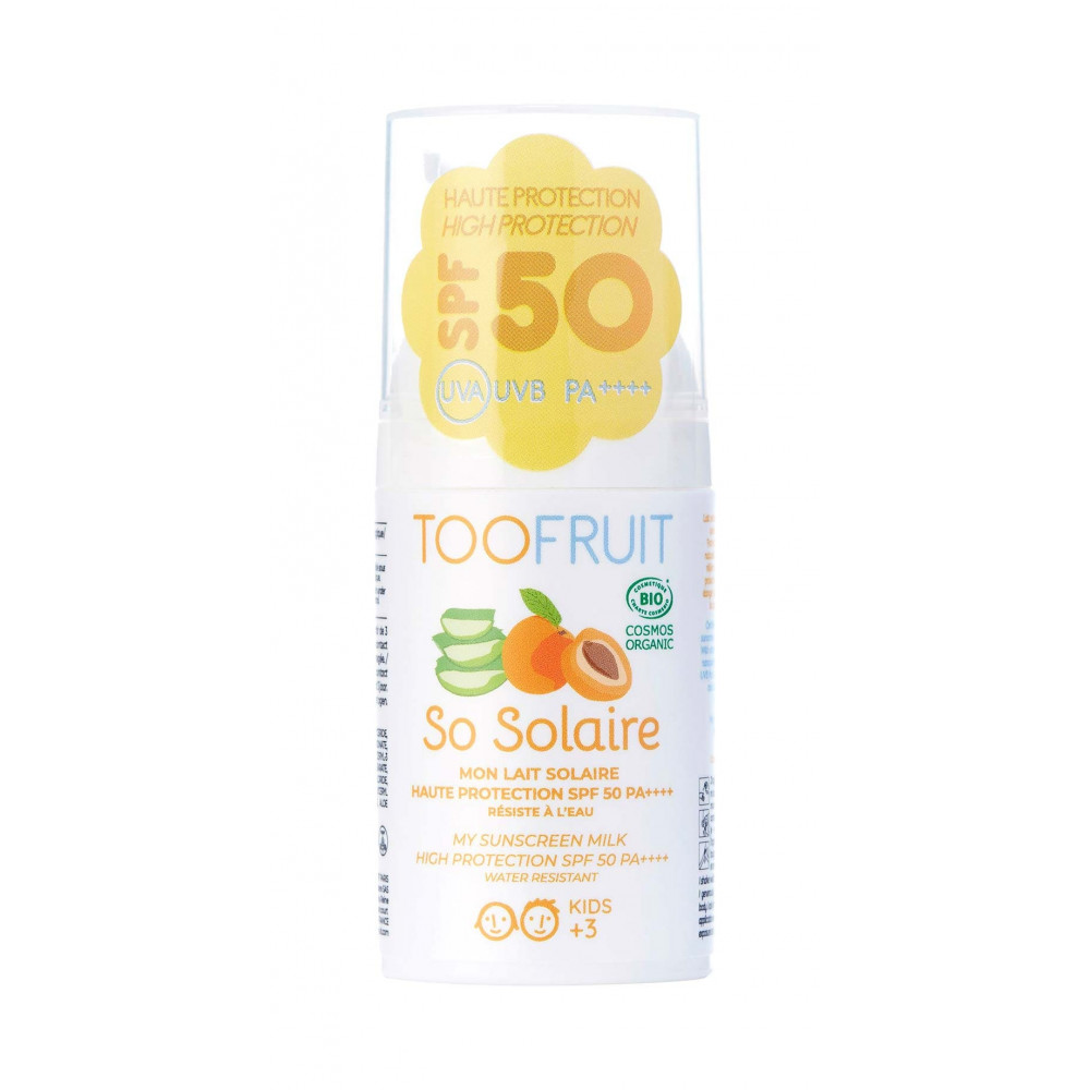 Солнцезащитное молочко-флюид для тела "Абрикос-Алоэ вера" - Toofruit Protection Sunscreen Milk SPF 50 - Фото 1