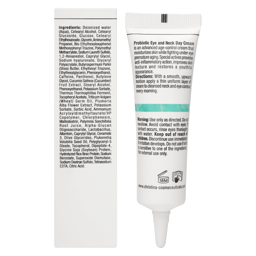 Денний крем для шкіри навколо очей і шиї - Christina Unstress Probiotic Day cream Eye and Neck  фото 3