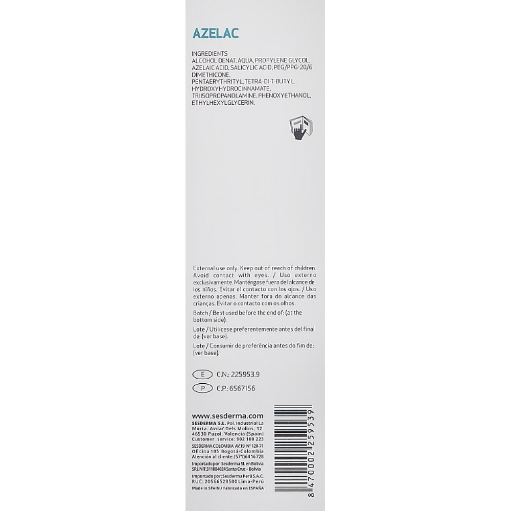 Лосьйон для обличчя та тіла - SeSDerma Azelac Face Scalp and Body Lotion фото 4