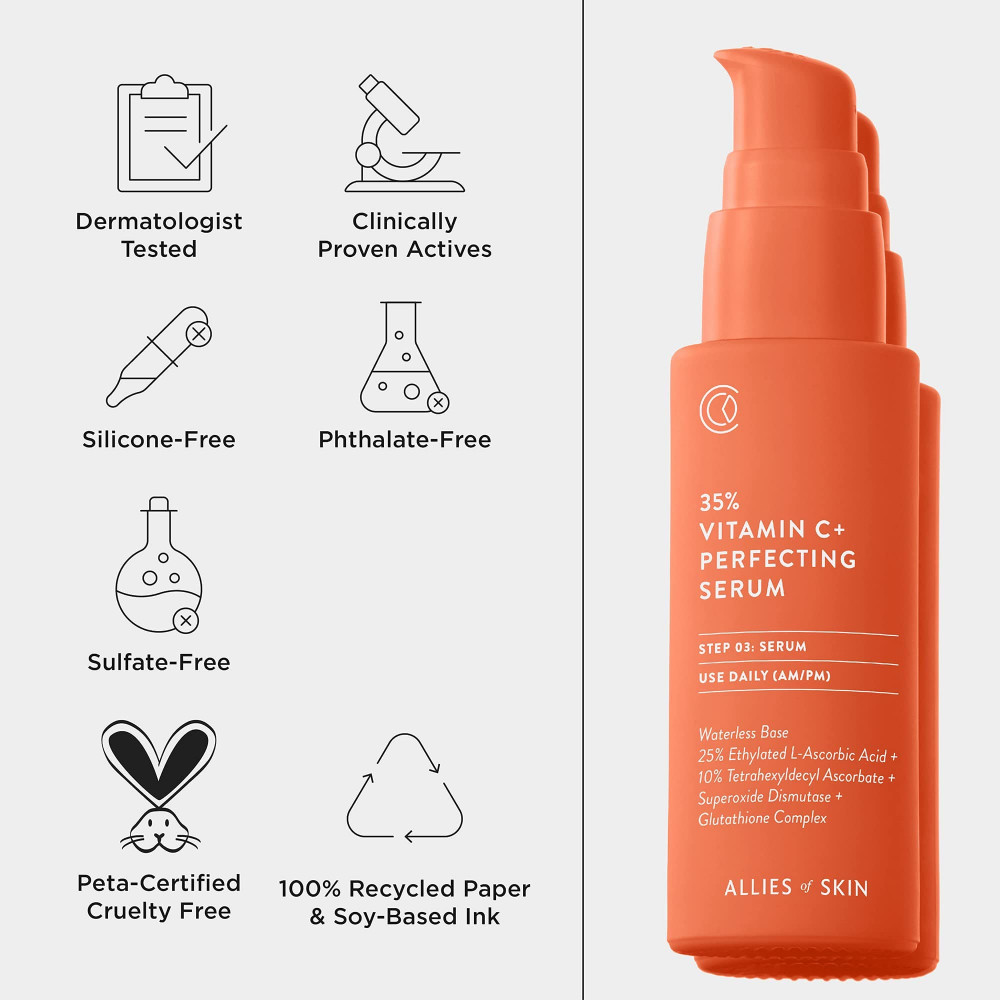 Сыворотка совершенства с 35% витамином С - Allies of Skin 35% Vitamin C + Perfecting Serum фото 2