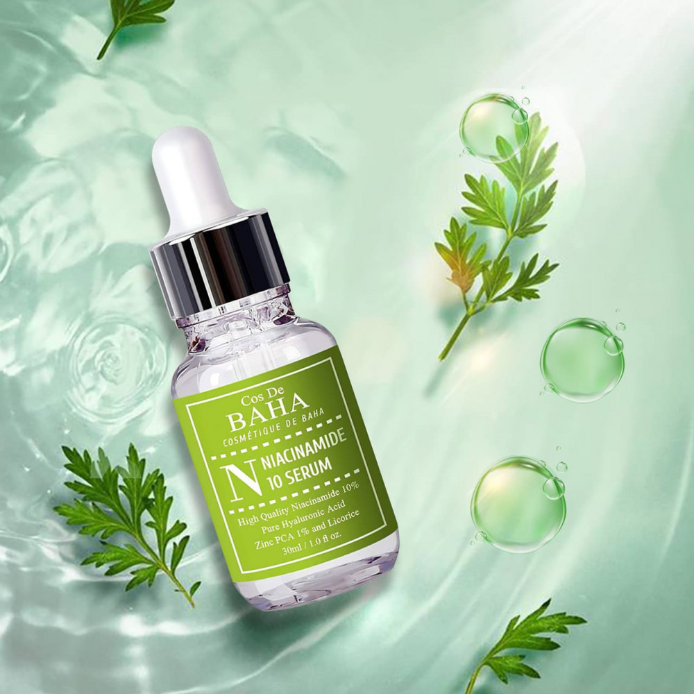 Сиворотка з ніацинамідом і цинком - Cos de Baha 10% Niacinamide Serum With Zinc 1%  фото 4