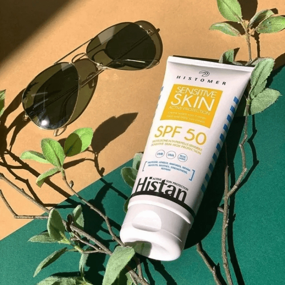 Сонцезахисний крем для обличчя та тіла SPF50+ - Histomer Histan Sensitive Skin Active Protection фото 3