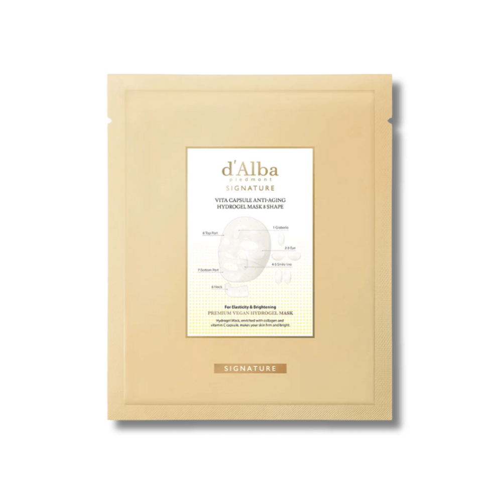 Гідрогелева маска 8-Shape з вітаміном C та колагеном - D'Alba Signature Vita Capsule Anti-Aging Hydrogel Mask 8 Shape - Фото 1