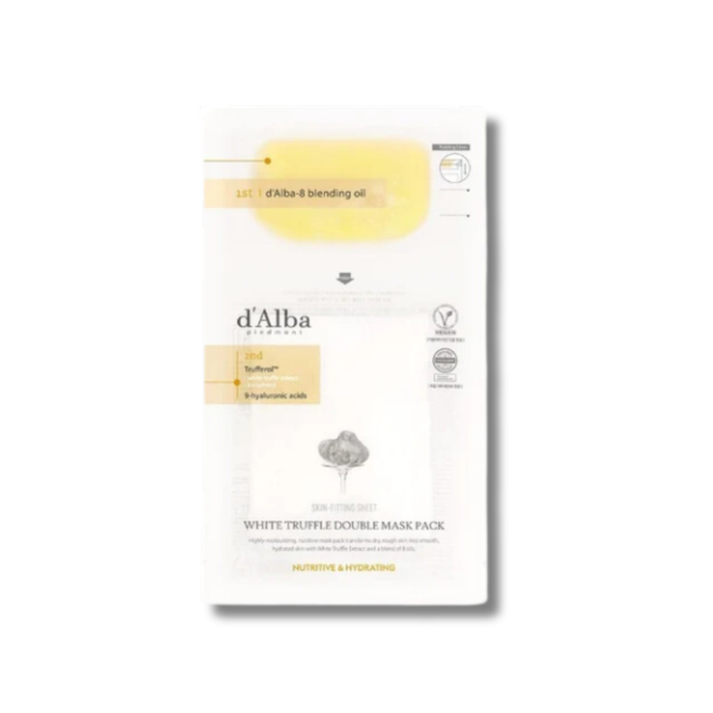 Поживна маска з екстрактом білого трюфеля та гіалуроновою кислотою - D'Alba White Truffle Double Mask Pack - Фото 1