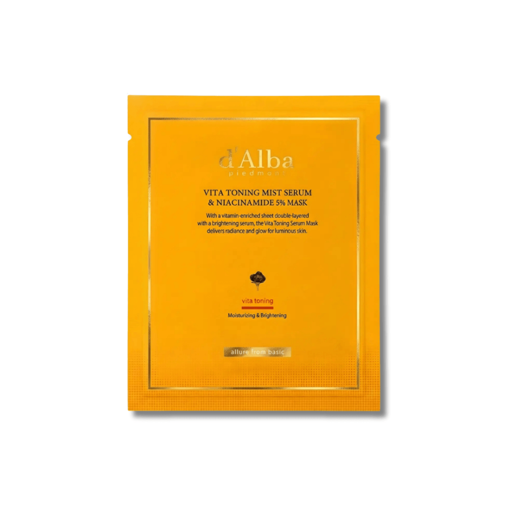 Тонизирующая сыворотка-маска с ниацинамидом 5% - D'Alba Vita Toning Mist Serum & Niacinamide 5% Mask фото